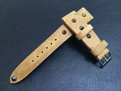 Vintage Real Leather Strap for Rolex, IWC, Omega (Khaki - Metal Pin) - 20mm/16mm - eternitizzz-straps-and-accessories