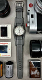 Leather Bund Strap, Bund watch Strap, 20mm 19mm 18mm Watch Straps, Grey Leather Watch Straps, Cuff Watch Band, Gift Ideas for Husband