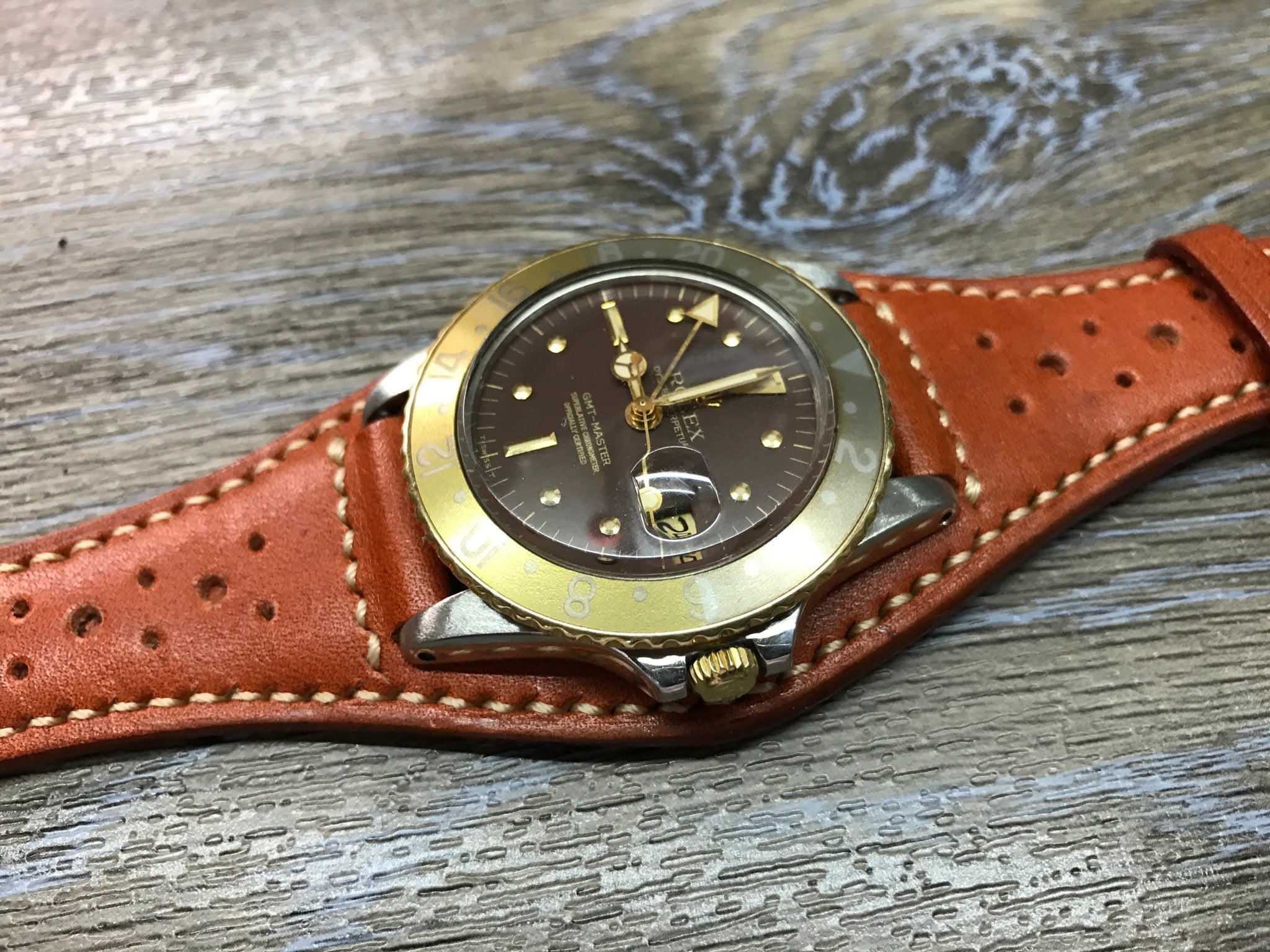 Racing Rally Watch Strap, Beige Leather Bund Strap, 20mm watch strap Racing Rally Watch Strap, Beige Leather Bund Strap, 20mm watch strap