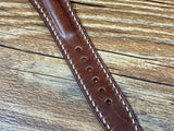 Leather Bund Straps, Full Bund Straps, Brown Leather Watch Straps 20mm, Mens Wrist Watch Band Replacement 19mm, Leather Cuff Watch Band, Christmas Gift Ideas for Husband