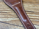 Leather Bund Straps, Full Bund Straps, Brown Leather Watch Straps 20mm, Mens Wrist Watch Band Replacement 19mm, Leather Cuff Watch Band, Christmas Gift Ideas for Husband