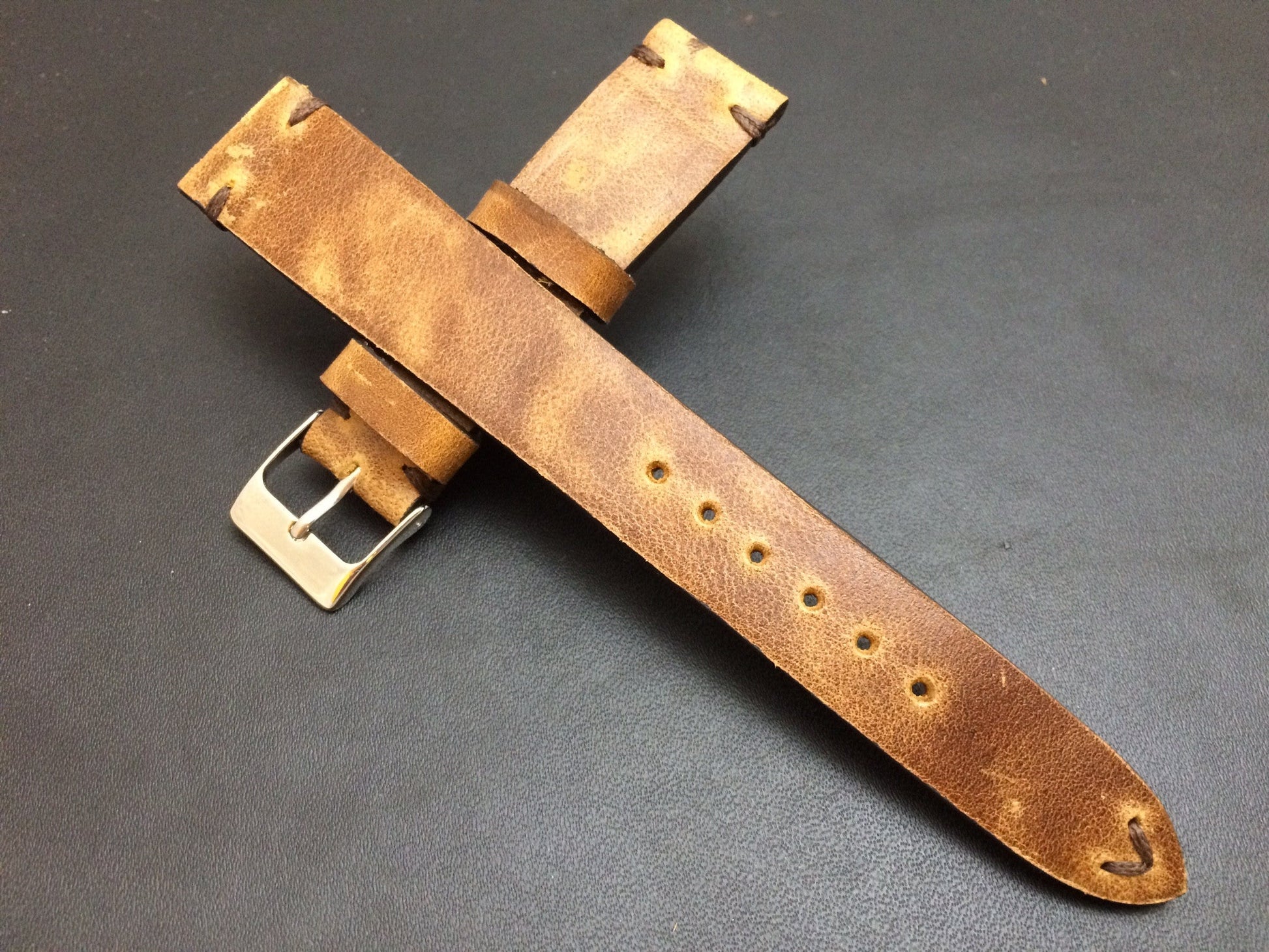 Leather Watch Band 19mm, Rolex Watch Strap, 20mm, IWC Vintage Brown 18mm - eternitizzz-straps-and-accessories