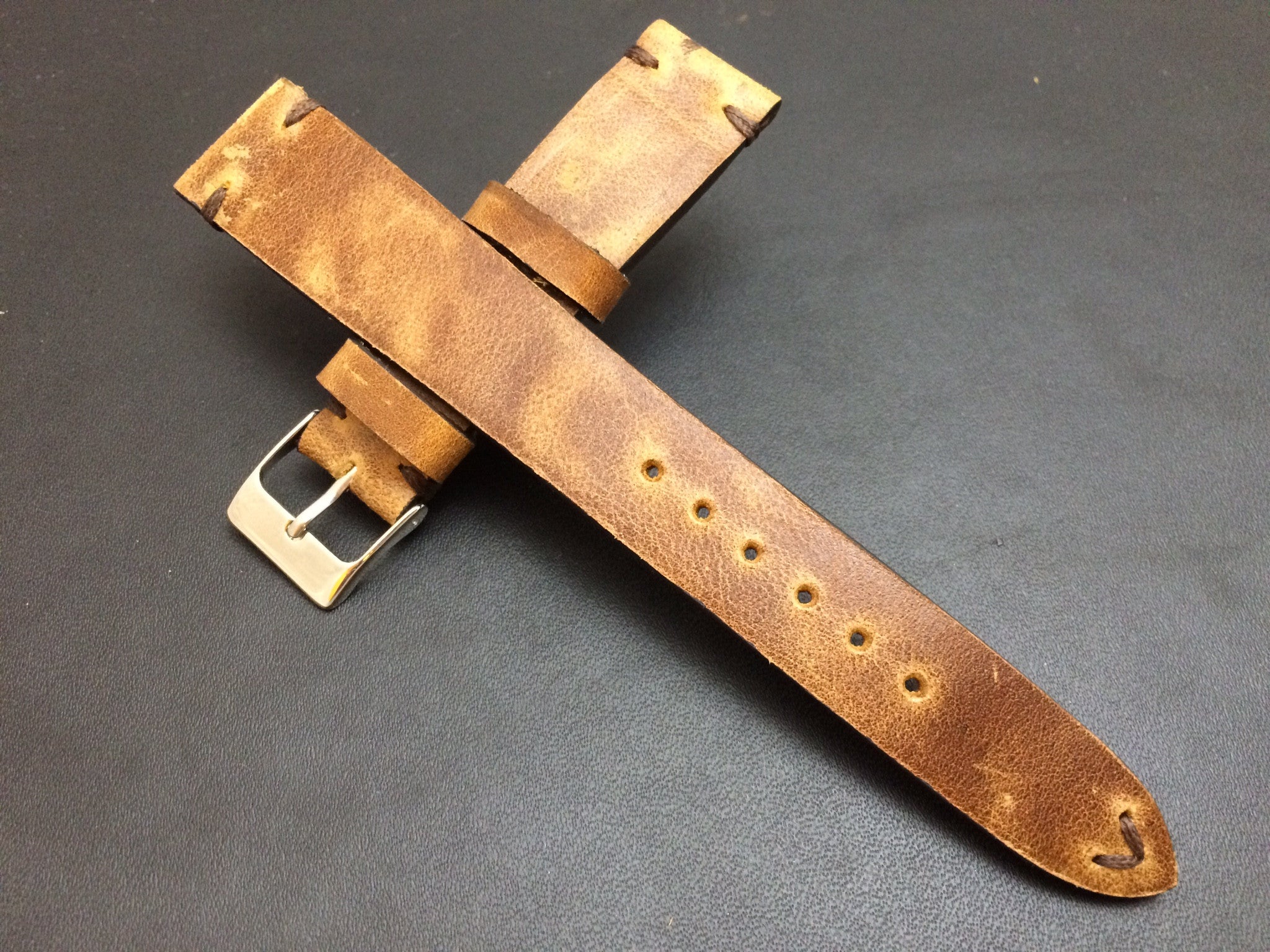 Leather Watch Band 19mm, Rolex Watch Strap, 20mm, IWC Vintage Brown 18mm - eternitizzz-straps-and-accessories