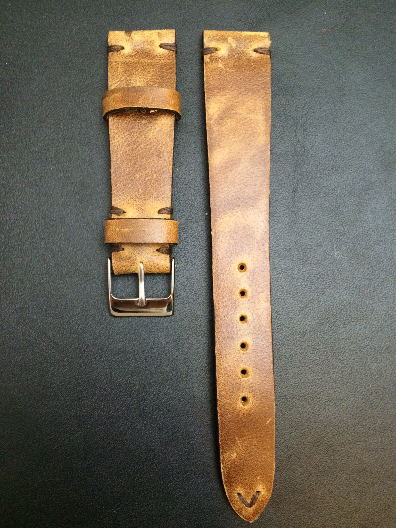 Leather Watch Band 19mm, Rolex Watch Strap, 20mm, IWC Vintage Brown 18mm - eternitizzz-straps-and-accessories