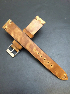 Leather Watch Band 19mm, Rolex Watch Strap, 20mm, IWC Vintage Brown 18mm - eternitizzz-straps-and-accessories