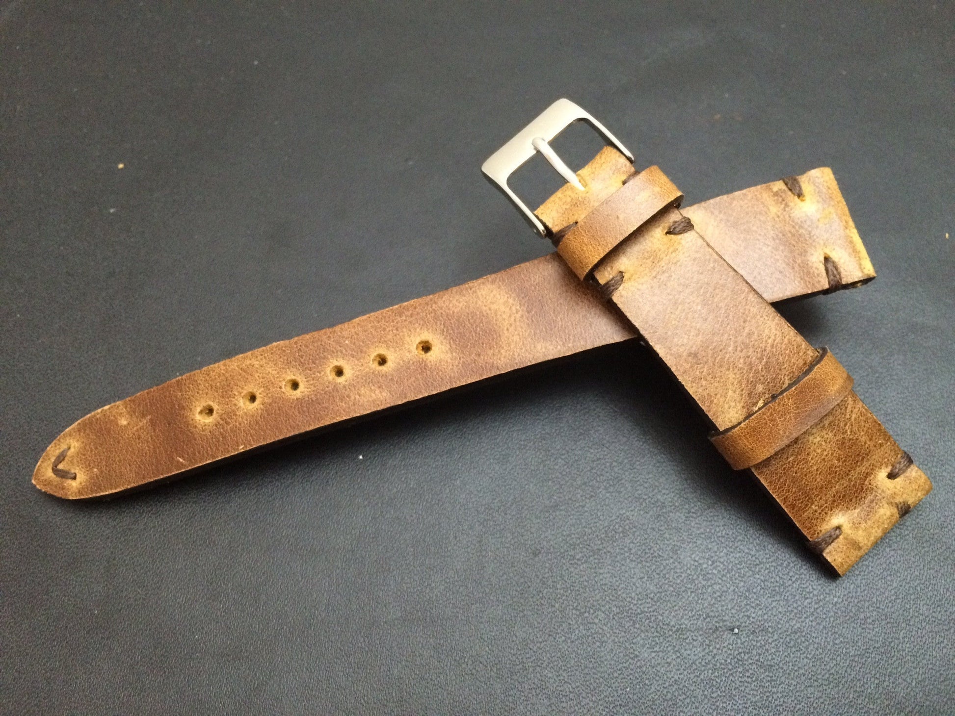 Leather Watch Band 19mm, Rolex Watch Strap, 20mm, IWC Vintage Brown 18mm - eternitizzz-straps-and-accessories