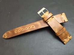 Leather Watch Band 19mm, Rolex Watch Strap, 20mm, IWC Vintage Brown 18mm - eternitizzz-straps-and-accessories