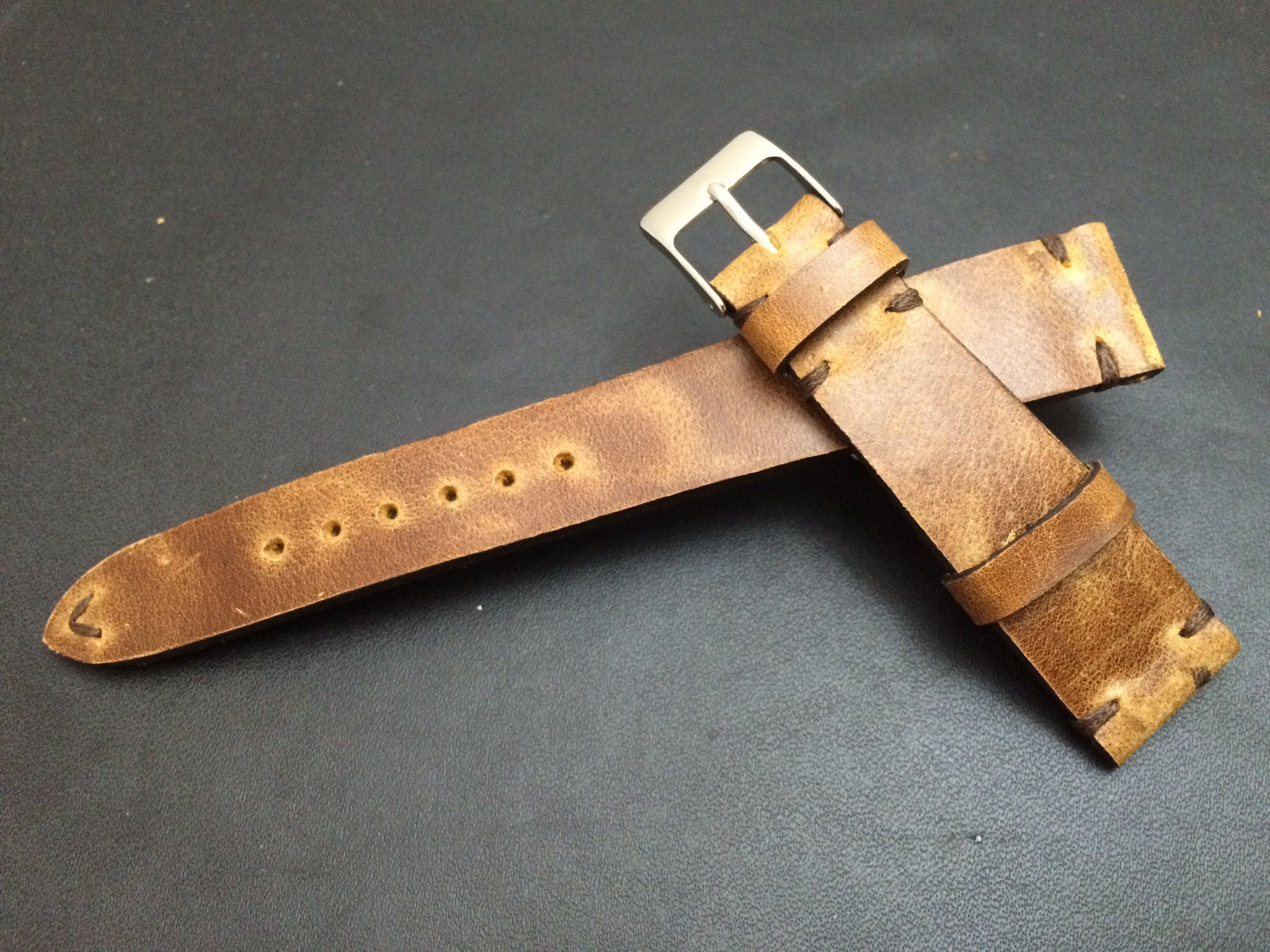 Leather Watch Band 19mm, Rolex Watch Strap, 20mm, IWC Vintage Brown 18mm - eternitizzz-straps-and-accessories