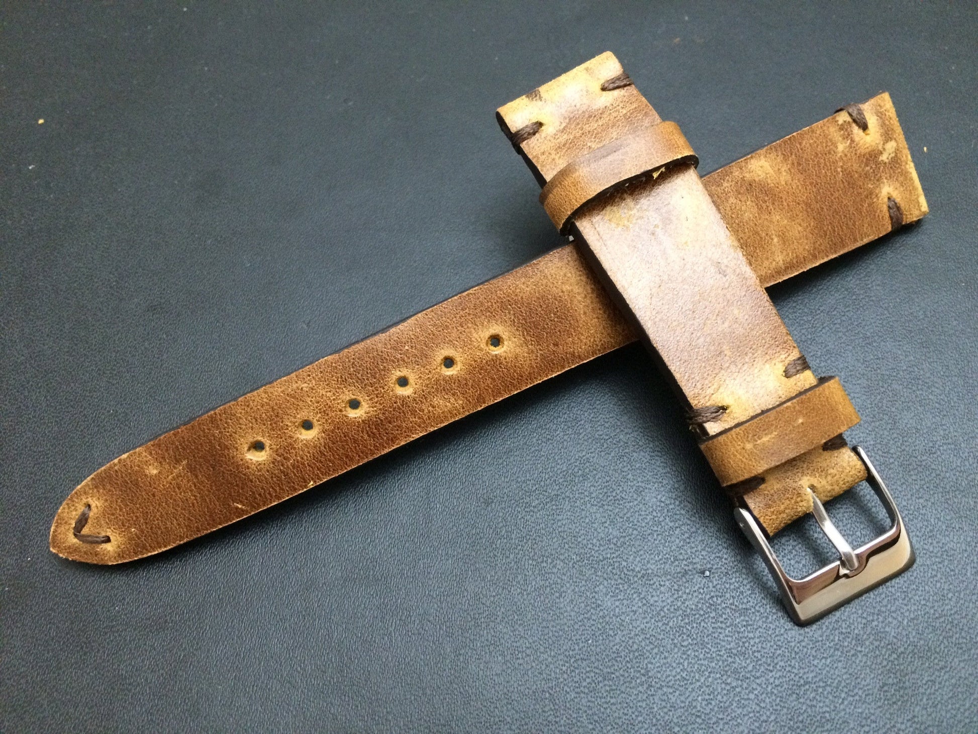 Leather Watch Band 19mm, Rolex Watch Strap, 20mm, IWC Vintage Brown 18mm - eternitizzz-straps-and-accessories