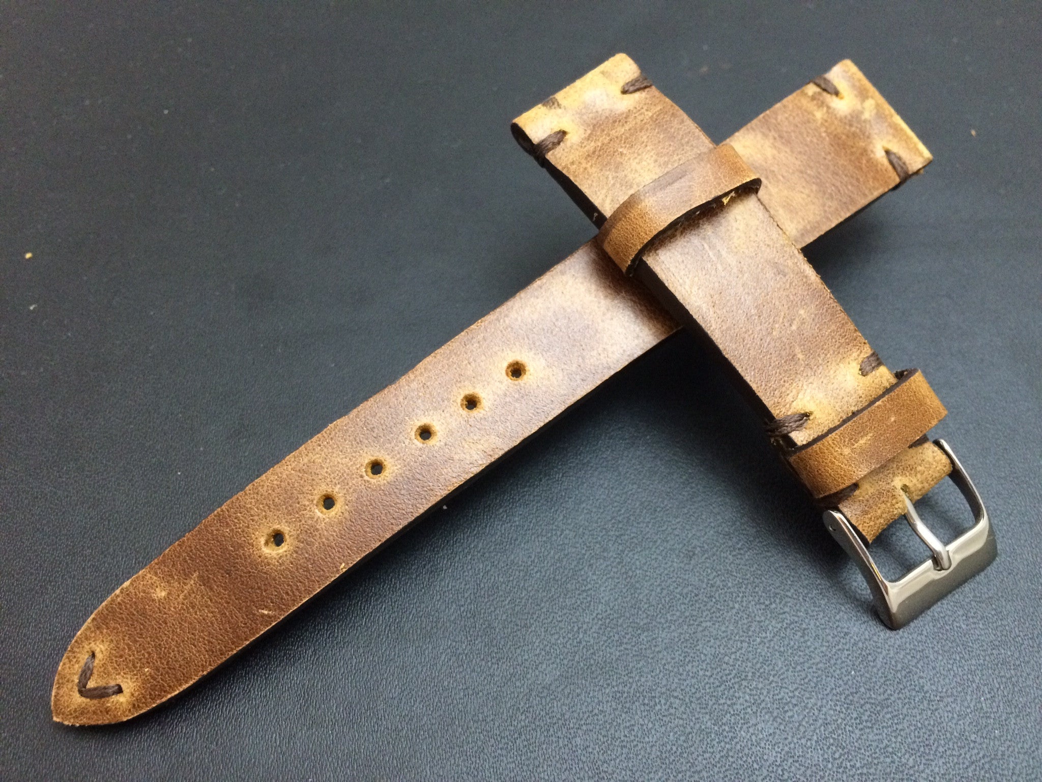 Leather Watch Band 19mm, Rolex Watch Strap, 20mm, IWC Vintage Brown 18mm - eternitizzz-straps-and-accessories