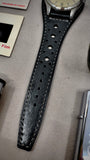 Leather Watch Band 20mm 21mm 19mm, Ralley Racing Watch Strap Band 22mm, Black Leather Wrist Watch Cuff Band, Christmas Gift Ideas