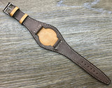 Handmade leather cuff watch strap, leather cuff watch band for Rolex Watches (Vintage Dark Brown) - 20mm/18mm - eternitizzz-straps-and-accessories