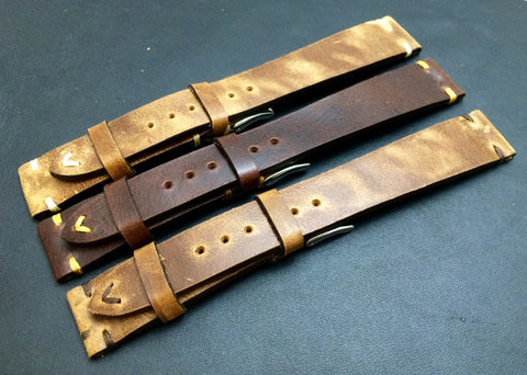 Leather Watch Strap 20mm, 19mm watch strap, leather watch band combo set, Brown Watch strap, Birthday Gift Ideas