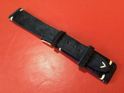 Leather Watch Strap 20mm, Suede Leather Watch Band for Rolex, Tudor, Blue 19mm Watch Strap - eternitizzz-straps-and-accessories