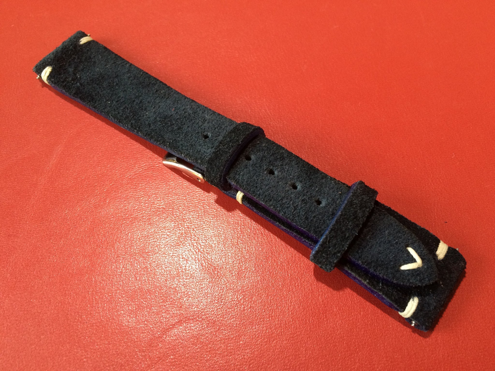 Leather Watch Strap 20mm, Suede Leather Watch Band for Rolex, Tudor, Blue 19mm Watch Strap - eternitizzz-straps-and-accessories