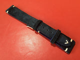 Leather Watch Strap 20mm, Suede Leather Watch Band for Rolex, Tudor, Blue 19mm Watch Strap - eternitizzz-straps-and-accessories