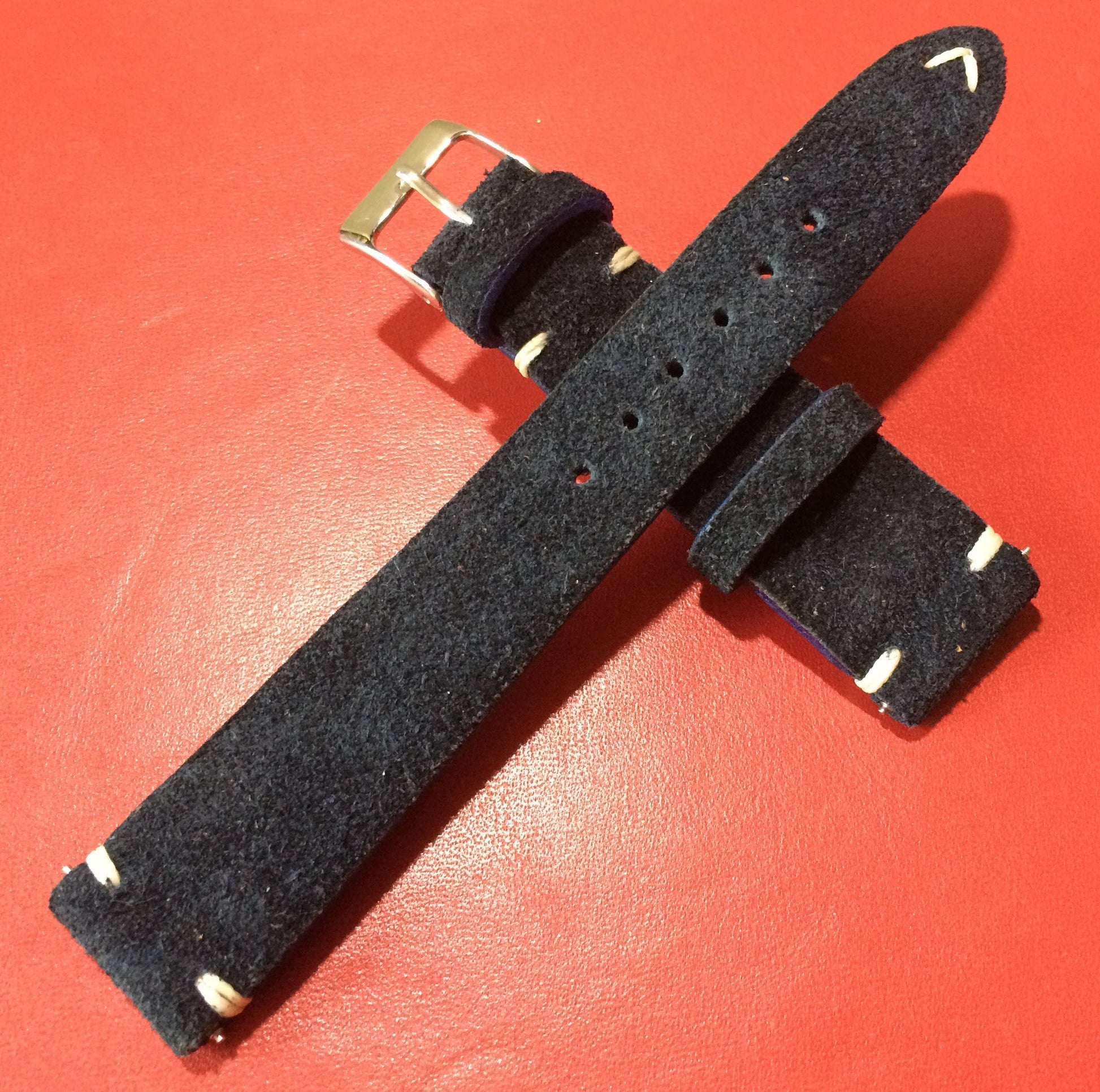 Leather Watch Strap 20mm, Suede Leather Watch Band for Rolex, Tudor, Blue 19mm Watch Strap - eternitizzz-straps-and-accessories