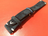 Leather Watch Strap 20mm, Suede Leather Watch Band for Rolex, Tudor, Blue 19mm Watch Strap - eternitizzz-straps-and-accessories