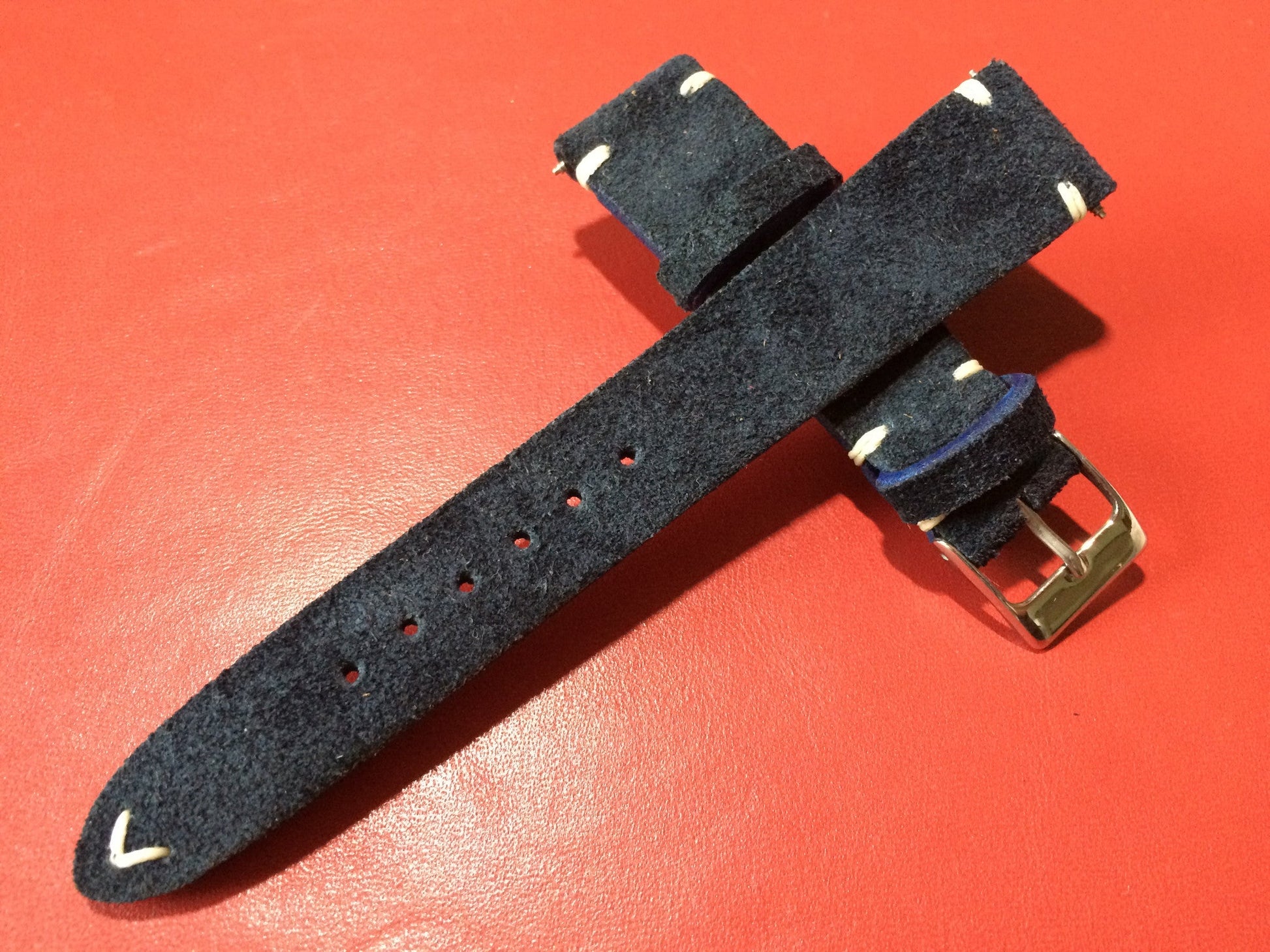 Leather Watch Strap 20mm, Suede Leather Watch Band for Rolex, Tudor, Blue 19mm Watch Strap - eternitizzz-straps-and-accessories