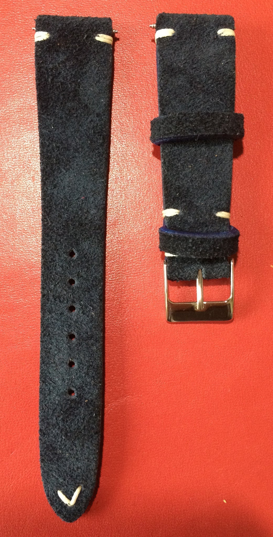 Leather Watch Strap 20mm, Suede Leather Watch Band for Rolex, Tudor, Blue 19mm Watch Strap - eternitizzz-straps-and-accessories