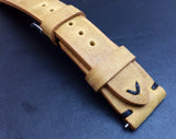 Leather Watch Strap, 20mm watch strap, 19mm watch band, Khaki Watch band for Rolex Watches - eternitizzz-straps-and-accessories