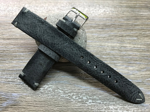 Leather Watch Strap, 20mm watch strap, Leather Watch Band, Black Wrist Watch band, 18mm 19mm 22mm leather watch strap, FREE SHIPPING