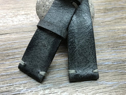 Leather Watch Strap, 20mm watch strap, Leather Watch Band, Black Wrist Watch band, 18mm 19mm 22mm leather watch strap, FREE SHIPPING - eternitizzz-straps-and-accessories
