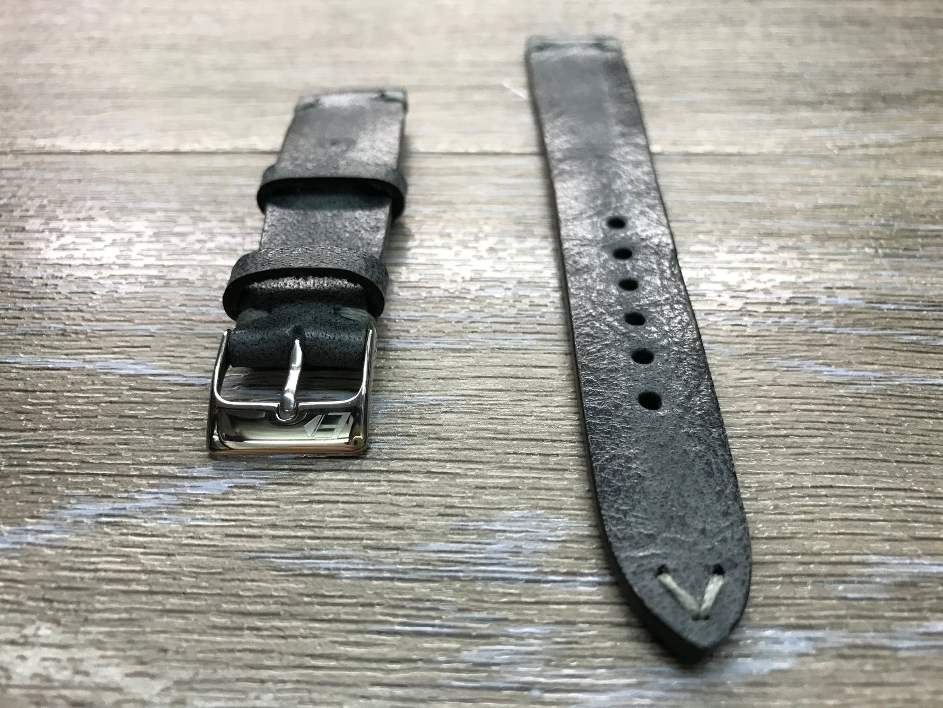 Leather Watch Strap, 20mm watch strap, Leather Watch Band, Black Wrist Watch band, 18mm 19mm 22mm leather watch strap, FREE SHIPPING - eternitizzz-straps-and-accessories