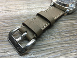 Leather Watch Strap, 24mm watch band, Elephant grey colour watch strap for Panerai Watches - eternitizzz-straps-and-accessories
