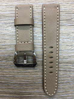 Leather Watch Strap, 24mm watch band, Elephant grey colour watch strap for Panerai Watches - eternitizzz-straps-and-accessories