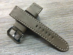 Leather Watch Strap, 24mm watch band, Elephant grey colour watch strap for Panerai Watches - eternitizzz-straps-and-accessories