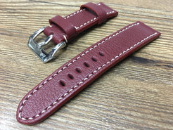 Leather Watch Strap, Panerai Watch Strap, Leather Watch Band 24mm, Dark Red Watch Band, Panerai, 26mm - eternitizzz-straps-and-accessories