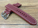 Leather Watch Strap, Panerai Watch Strap, Leather Watch Band 24mm, Dark Red Watch Band, Panerai, 26mm - eternitizzz-straps-and-accessories