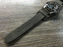 Leather Watch Band, Leather Bund strap, 19mm Leather cuff watch band, 20mm watch band, 20mm watch strap, Vintage grey watch band - eternitizzz-straps-and-accessories