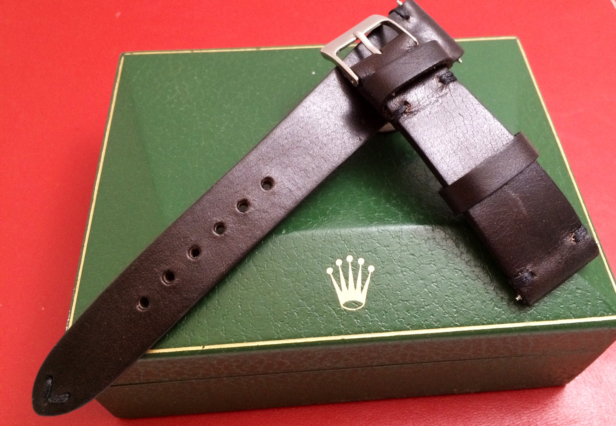 Leather watch Strap for Rolex, Dark Brown watch strap,  20mm watch band straps - eternitizzz-straps-and-accessories