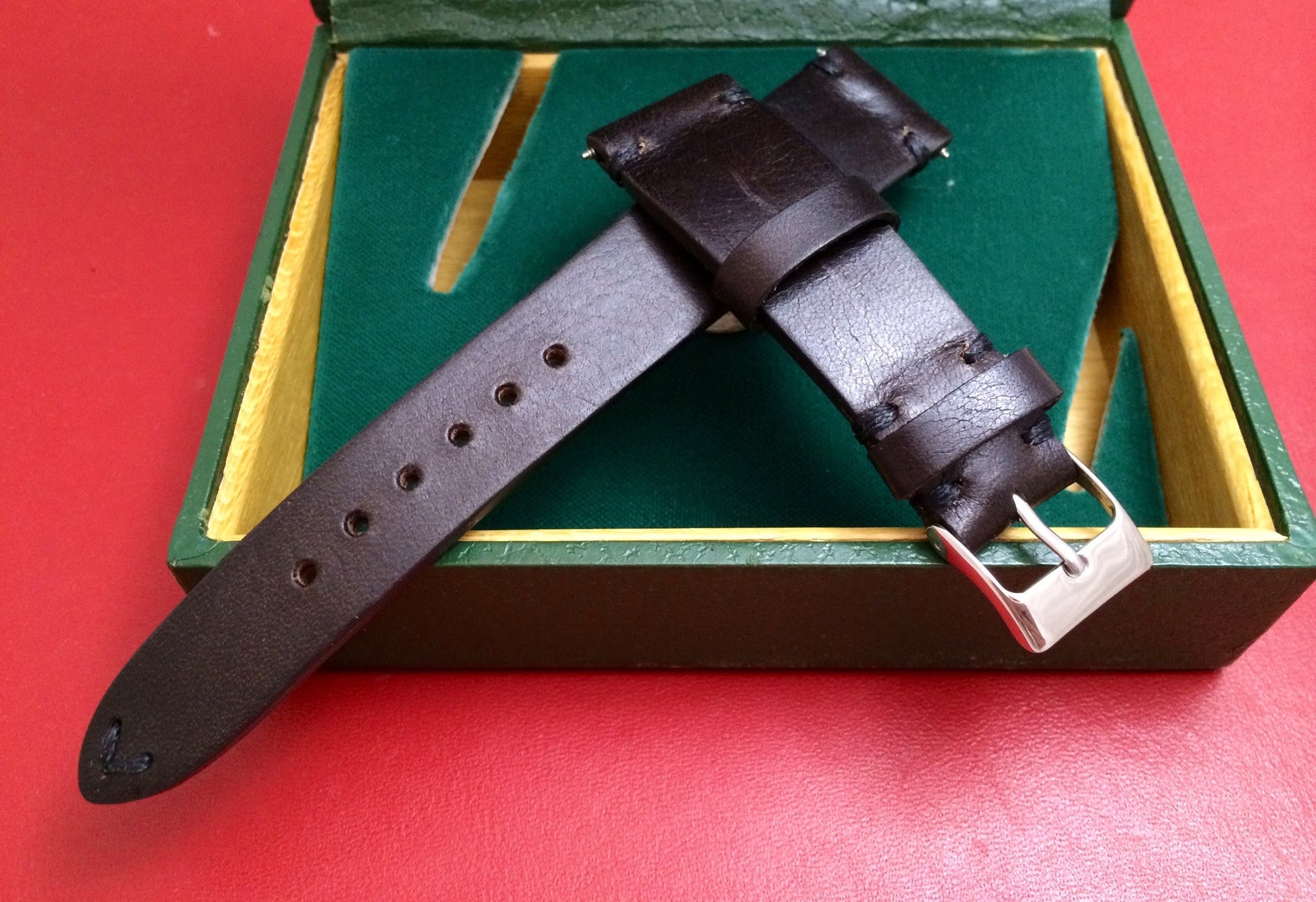 Leather watch Strap for Rolex, Dark Brown watch strap,  20mm watch band straps - eternitizzz-straps-and-accessories
