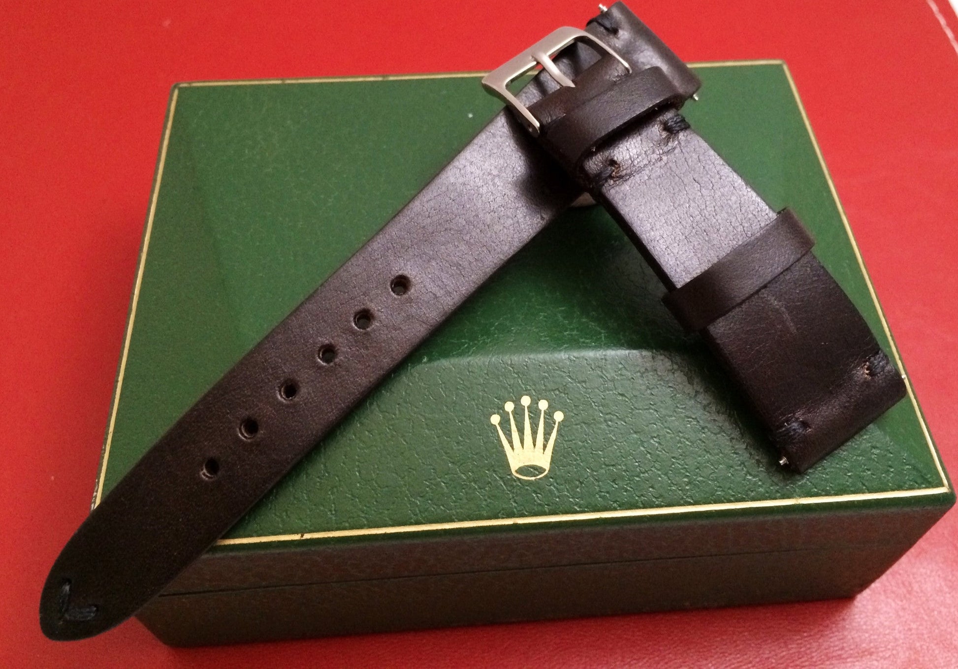 Leather watch Strap for Rolex, Dark Brown watch strap,  20mm watch band straps - eternitizzz-straps-and-accessories