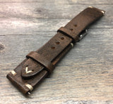 Brown Leather Watch Strap that fit for Rolex and Tudor Watch, also fit for 20mm and 21mm lug width
