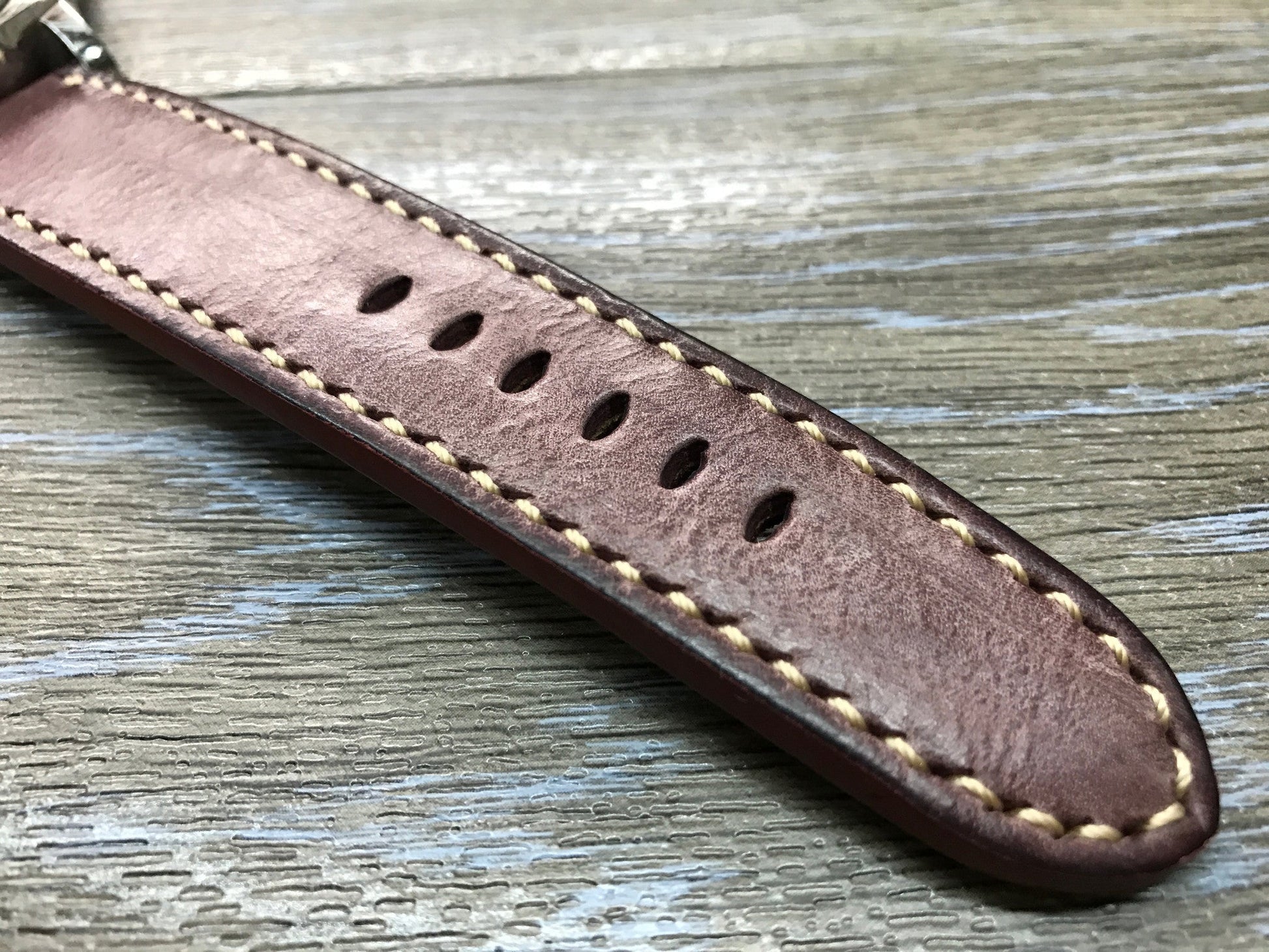 24mm straps, Handmade waxed vintage leather watch band, real leather watch strap for Panerai - eternitizzz-straps-and-accessories