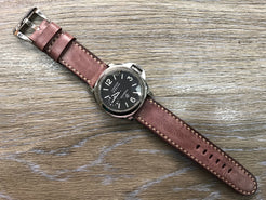 24mm straps, Handmade waxed vintage leather watch band, real leather watch strap for Panerai - eternitizzz-straps-and-accessories