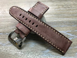 24mm straps, Handmade waxed vintage leather watch band, real leather watch strap for Panerai - eternitizzz-straps-and-accessories