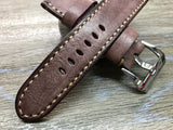 24mm straps, Handmade waxed vintage leather watch band, real leather watch strap for Panerai - eternitizzz-straps-and-accessories