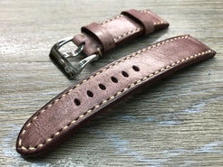24mm straps, Handmade waxed vintage leather watch band, real leather watch strap for Panerai - eternitizzz-straps-and-accessories
