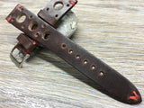 Leather Watch Straps, 19mm Leather Watch Band, Racing & Rally Watch Strap 20mm, 18mm Brown Leather watch band - eternitizzz-straps-and-accessories