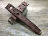 Leather Watch Straps 19mm, Racing & Rally Watch Straps, Leather watch band, Vintage Red Brown Watch Strap, Leather Watch Straps 20mm, 18mm, FREE SHIPPING - eternitizzz-straps-and-accessories