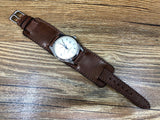 Christmas Gift Idea, Leather Watch Straps, Brown Leather Cuff band, Mens Wrist Watch Band, Wrist Watch band replacement, Orient Watch Straps