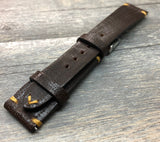 Leather Watch Straps 20mm, Genuine Leather Watch Band in Dark Brown, Wristwatch Band for Men, Watch strap 20mm, 19mm, Birthday Gift Ideas