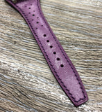 Leather Watch Straps 20mm, Leather Bund Straps, 19mm Leather Cuff Watch Bands, Vintage Purple Mens Wrist Watchbands