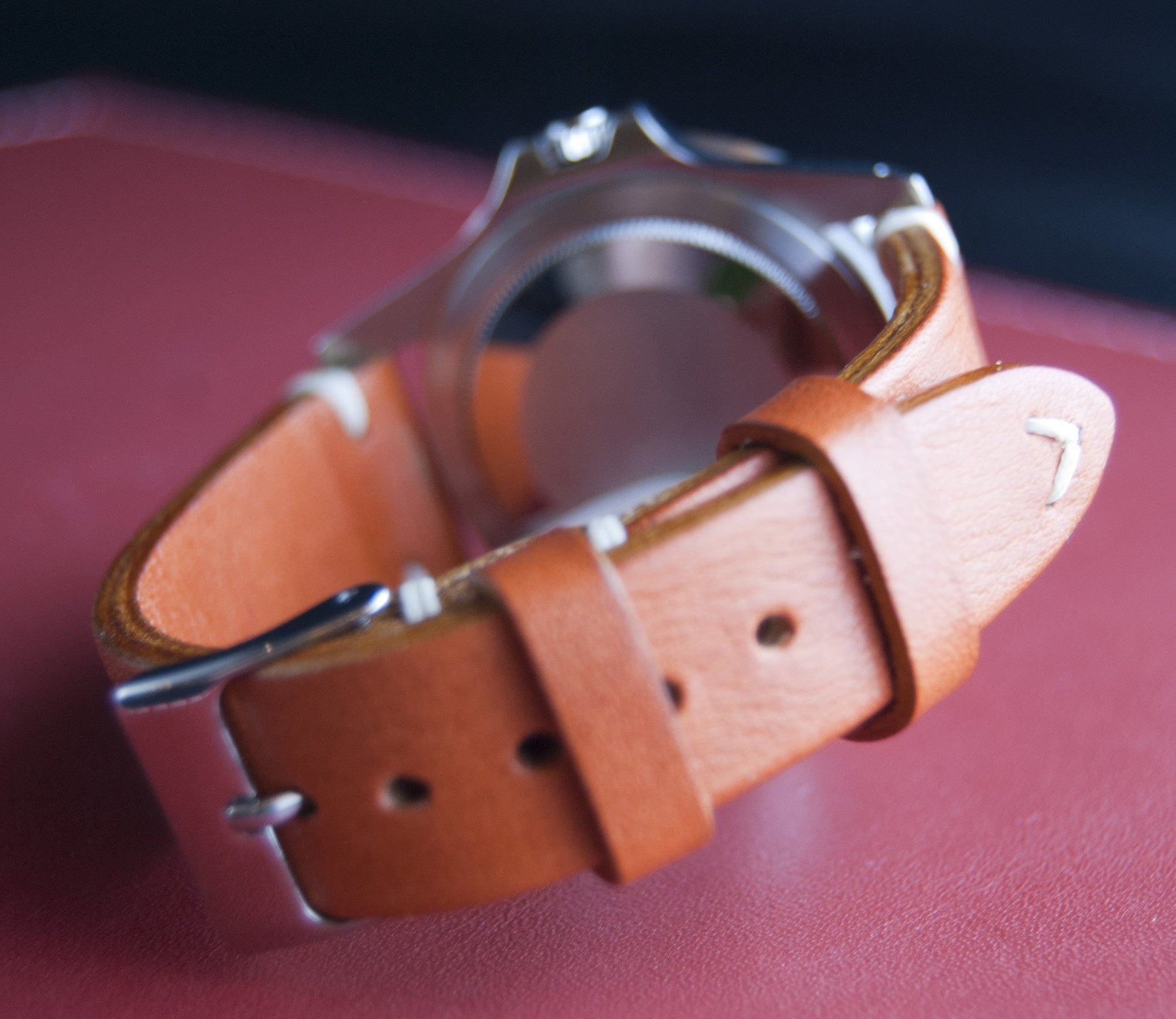 Rolex Watch Strap 20mm, Leather Watch band, Leather Watch Strap 19mm, 18mm, Vintage Orange Watch Strap - eternitizzz-straps-and-accessories