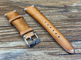 Leather Watch Straps 20mm, Vintage Brown Leather Mens Wrist Watch Band Replacement, Personalise Christmas Gift idea, Hand Stitched Vintage Faded Brown Leather Watch Straps, Watch Straps 19mm for Rolex